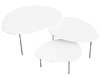 Table basse blanche Eclipse Stua location mobilier