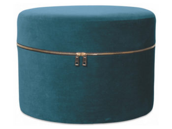 Pouf zip bleu