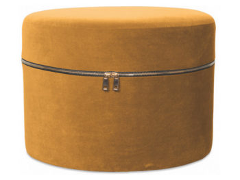 Pouf zip jaune